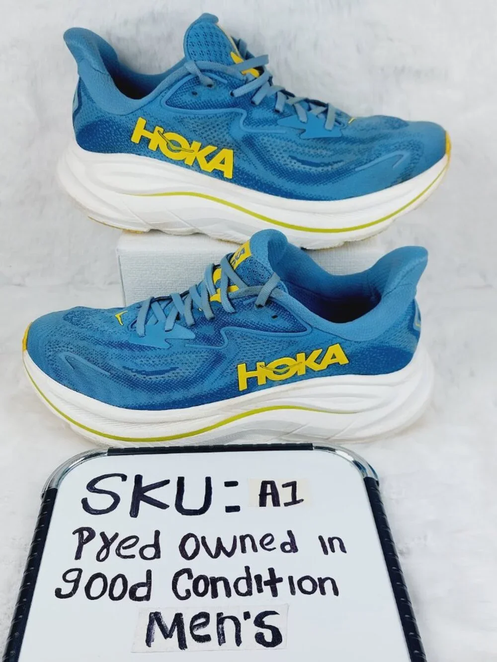 Hoka One One Men's Alipne Blue Foggy Night Clifton 10 Running Shoes Size 9D